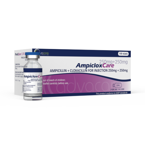 Ampicillin + Cloxacillin for Injection (1 box and 1 vial)