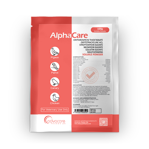 Erythromycin + Oxytetracycline + Streptomycin + Neomycin + Colistin + Multivitamins Soluble Powder (1 bag)
