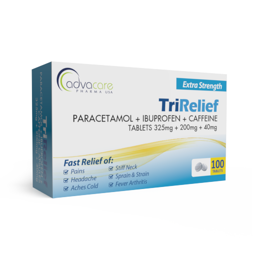 Paracetamol + Ibuprofen + Caffeine Tablets (box of 100 tablets)