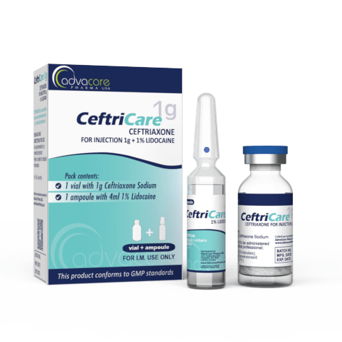 Ceftriaxone Sodium for Injection (1 box, 1 vial and 1 Lidocaine ampoule)