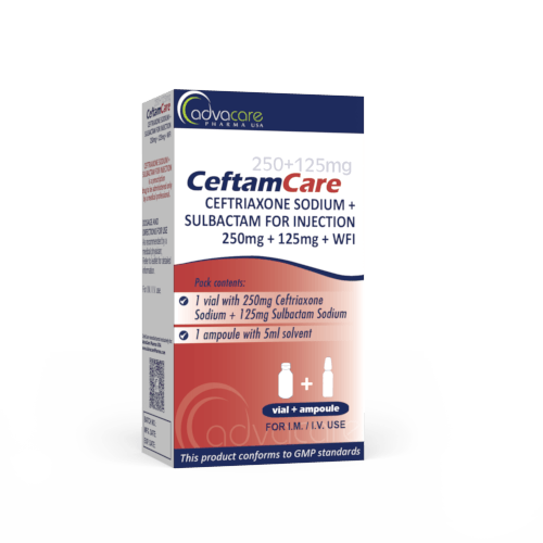 Ceftriaxone + Sulbactam for Injection (box of 1 vial and 1 WFI ampoule)