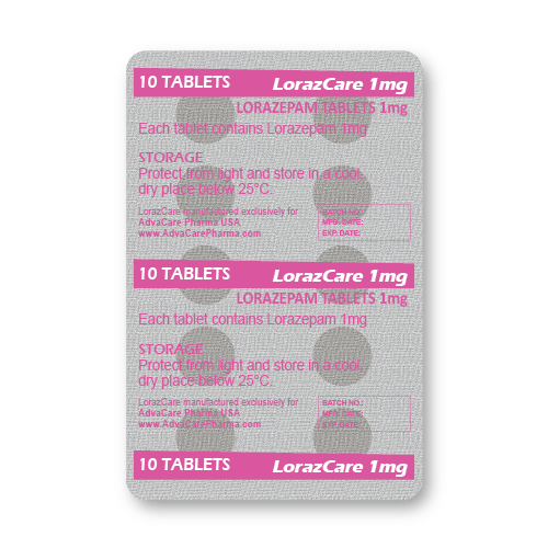 Lorazepam Tablets (blister of 10 tablets)