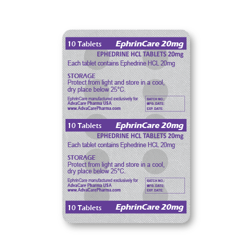 Ephedrine HCl Tablets (blister of 10 tablets)