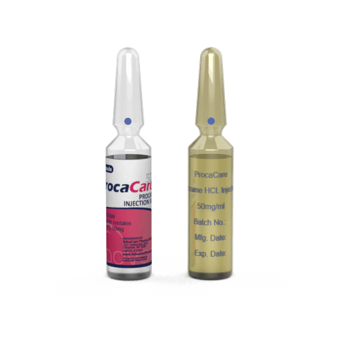 Procaine HCl Injection (1 ampoule ceramic printing and 1 ampoule labelling)