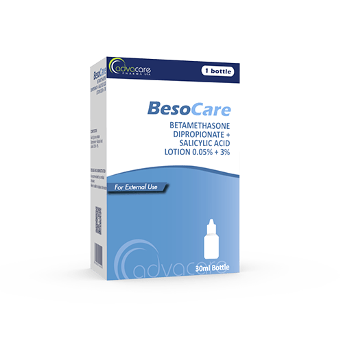 Lotion de Dipropionate de Bétaméthasone + Acide Salicylique (boîte de 1 flacon)