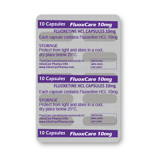 Capsules de Fluoxétine HCl (blister de 10 capsules)