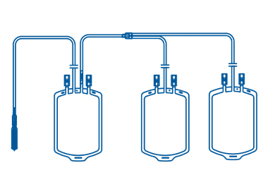 Poche de sang pour transfusion triple