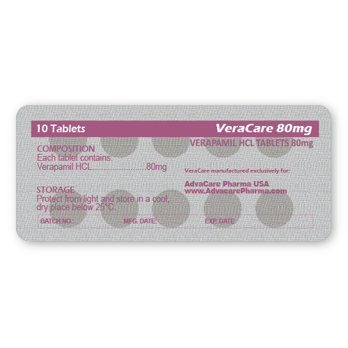Verapamil HCL Tablets (blister of 10 tablets)
