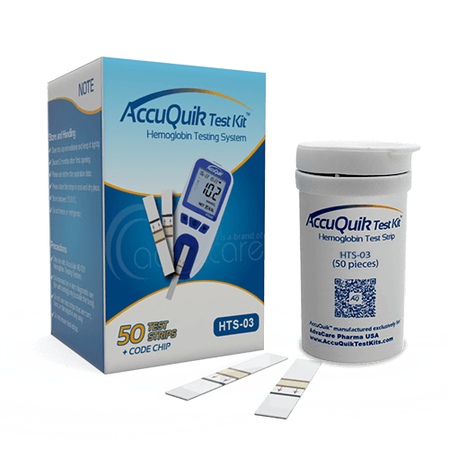 Hemoglobin Test Strips (box and bottle of 50 strips)