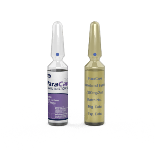 Paracetamol Injection (1 ampoule ceramic printing and 1 ampoule labelling)