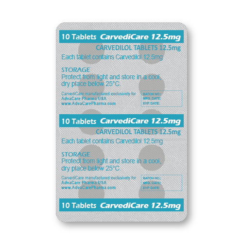 Carvedilol Tablets (blister of 10 tablets)