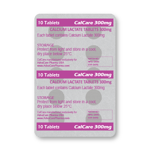 Calcium Lactate Tablets (blister of 10 tablets)