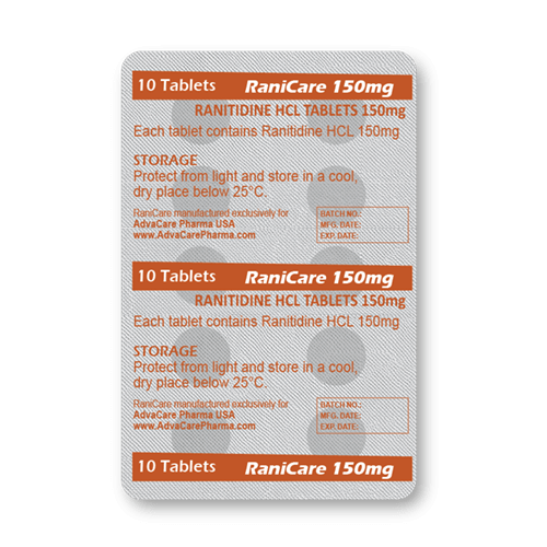 Comprimidos de Ranitidina HCl (blíster de 10 comprimidos)