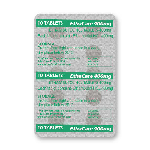 Ethambutol HCl Tablets (blister of 10 tablets)