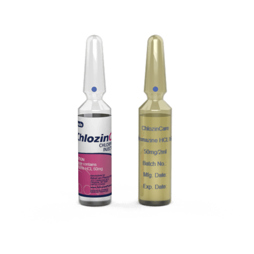 Chlorpromazine HCl Injection (1 ampoule ceramic printing and 1 ampoule labelling)