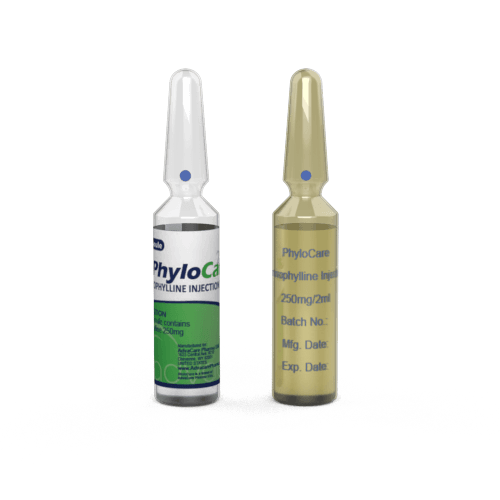 Aminophylline Injection (1 ampoule ceramic printing and 1 ampoule labelling)