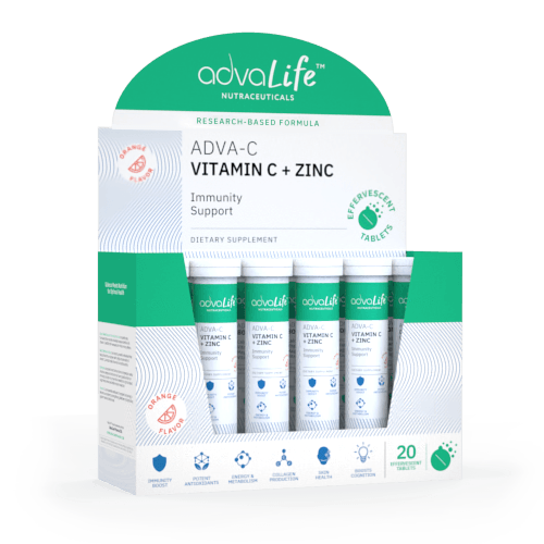 Comprimés Effervescents de Vitamine C + Zinc (boîte de 12 tubes)