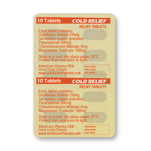 Cold Relief Tablets (blister of 10 tablets)