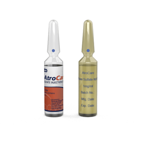 Atropine Injection (1 ampoule ceramic printing and 1 ampoule labelling)