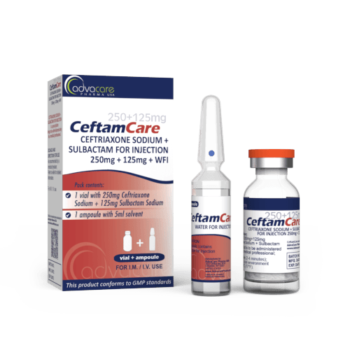 Ceftriaxone + Sulbactam for Injection (1 box, 1 vial and 1 WFI ampoule)