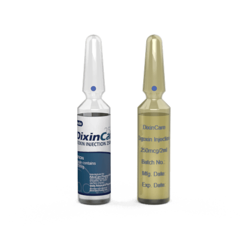 Digoxin Injection (1 ampoule ceramic printing and 1 ampoule labelling)