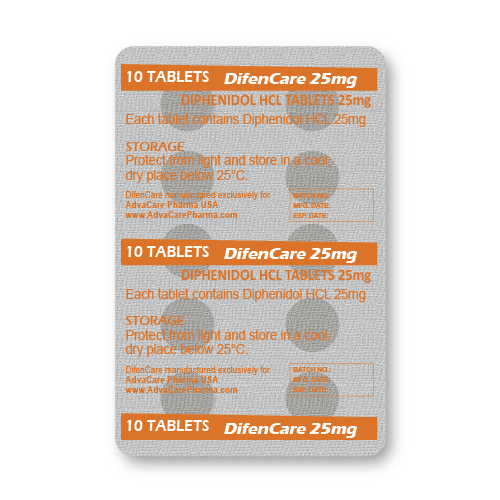 Comprimidos de Difenidol HCl (blíster de 10 comprimidos)