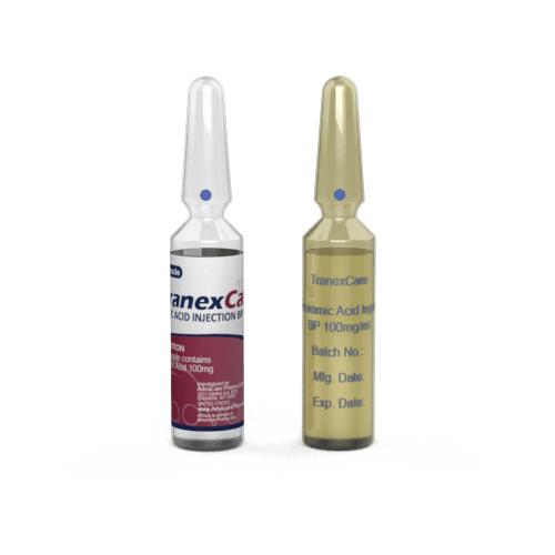 Injection d'Acide Tranexamique (1 impression de flacon céramique et 1 étiquetage de flacon)