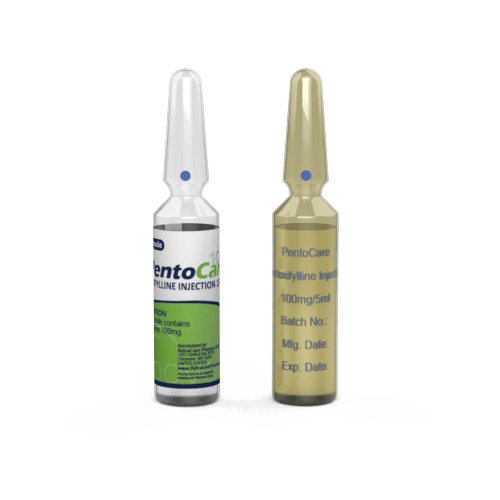 Pentoxifylline Injection (1 ampoule ceramic printing and 1 ampoule labelling)